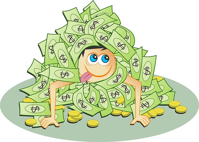 člověk v penězích