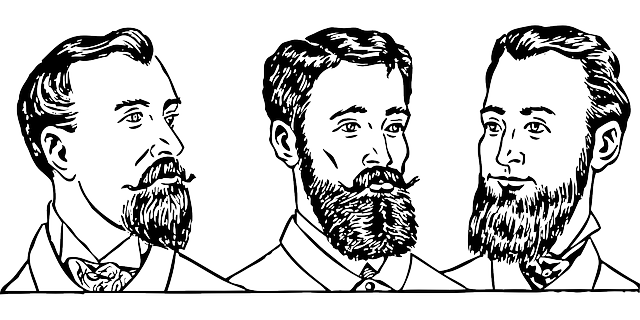 kresba tří můžu s plnovousem